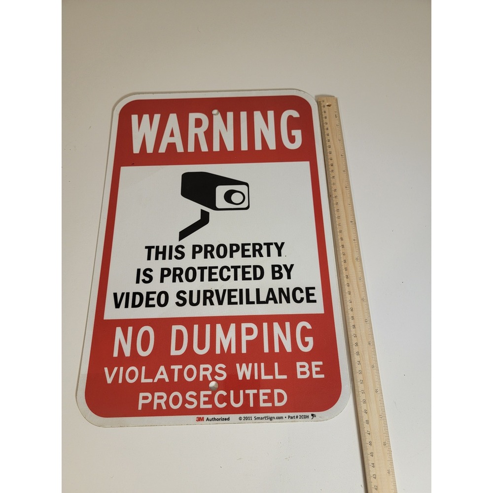 3M SmartSign Property Protected by Video Surveillance No Dumping Metal Sign 2CDH